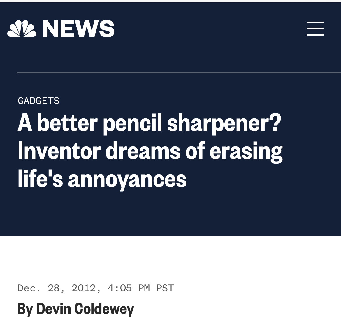 A better pencil sharpener? Inventor dreams of erasing life's annoyances
